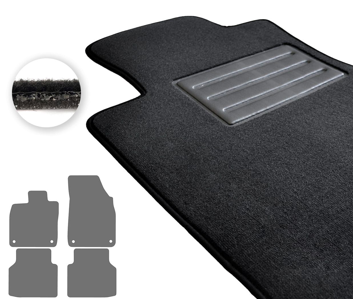 Текстильные коврики Pro-Eco Dark Grey для Skoda Enyaq (mkI) 2020→ - Фото 1