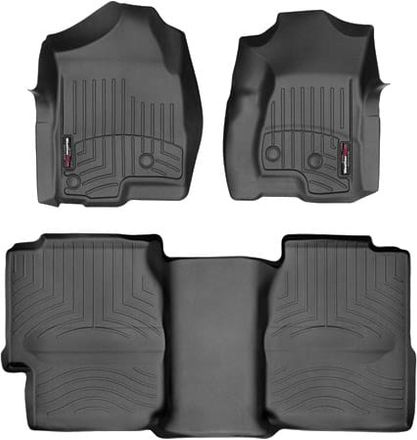 Коврики Weathertech Black для Chevrolet Silverado (mkI) 1999-2007 (Extended Cab)(без рычага 4x4)(без хранилища под 2 рядом)