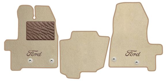 Двухслойные коврики Sotra Premium Beige для Ford Tourneo / Transit Custom (mkI)(1 ряд) 2017-2023