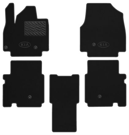 Двухслойные коврики Sotra Premium Black для Kia EV9 (mkI) 2023→ (1-2 ряд)
