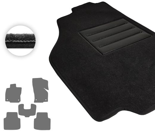 Текстильные коврики Pro-Eco Black для Volkswagen Arteon (mkI)(с сабвуфером под пассажиром) 2017-2026