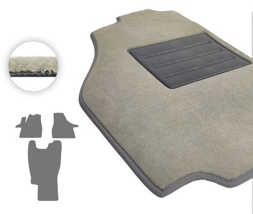 Текстильные коврики Pro-Eco Beige для Volkswagen Transporter / Caravelle / Multivan (T5-T6)(1 ряд - 1+1)(без клипс)(1 ряд) 2003-2024