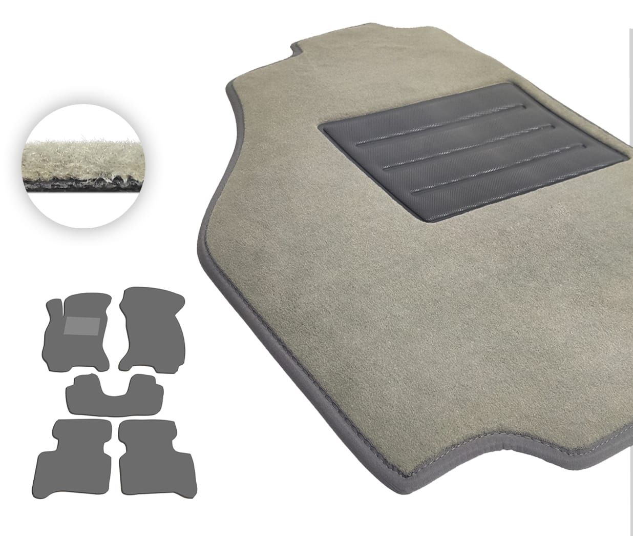 Текстильные коврики Pro-Eco Beige для Jaguar X-Type (mkI)(подвесная педаль газа) 2001-2009 - Фото 1