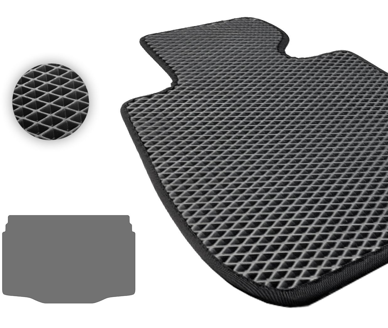 Eva коврики Pro-Eco Black для Jeep Avenger (mkI)(верхний уровень)(багажник) 2023→ - Фото 1