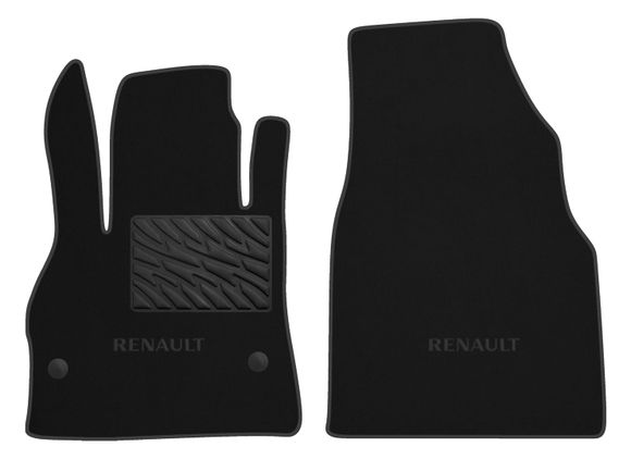Двухслойные коврики Sotra Classic Black для Renault Kangoo (mkII)(с клипсами)(1 ряд) 2007-2021