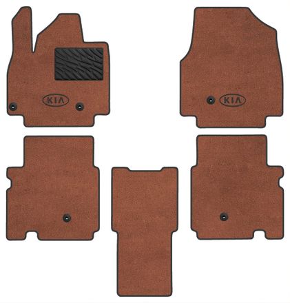 Двухслойные коврики Sotra Premium Terracot для Kia EV9 (mkI) 2023→ (1-2 ряд)