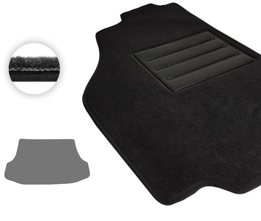 Текстильные коврики Pro-Eco Black для Kia Sorento (mkI)(багажник) 2002-2009