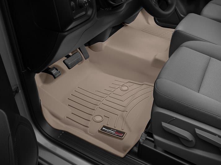 Коврики Weathertech Beige для Chevrolet Silverado (mkIII) 2014-2019 (Regular cab)(без рычага 4x4)(с короткой консолью) - Фото 2
