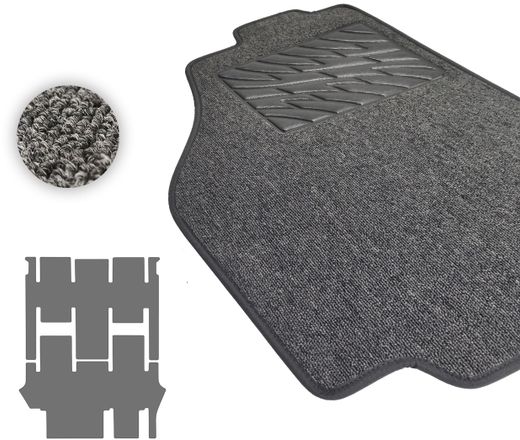 Текстильні килимки Pro-Eco Graphite для Mercedes-Benz V-Class (W447)(2 зсувні двері)(2 ряд - 1+1)(3 ряд - 2+1)(без стола)(з підножками)(2-3 ряд) 2014→
