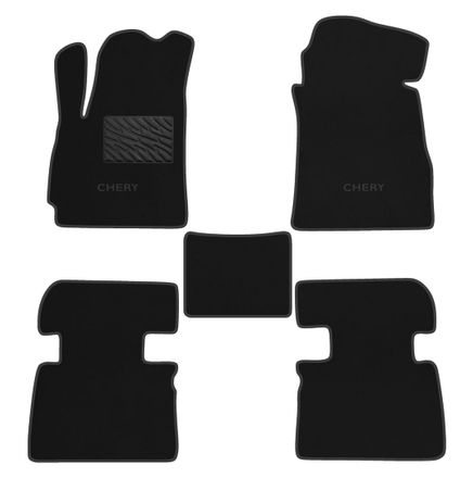 Двухслойные коврики Sotra Premium Black для Chery Jetour X70 (mkI)(1-2 ряд) 2018→