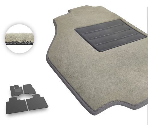 Текстильные коврики Pro-Eco Beige для Ford F-150 (mkXIV)(SuperCrew/Raptor)(с хранилищем под 2 рядом) 2021→