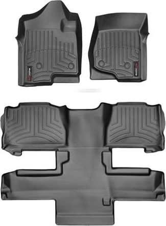 Коврики Weathertech Black для GMC Yukon (mkIII) 2011-2014 (не гибрид)(2 ряд - 2 места)(1-2-3 ряд)