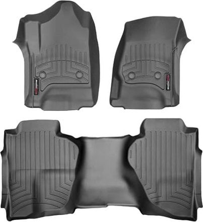 Коврики Weathertech Black для Chevrolet Silverado (mkIII) 2014-2019 (Double Cab)(без рычага 4x4)(с большой консолью)
