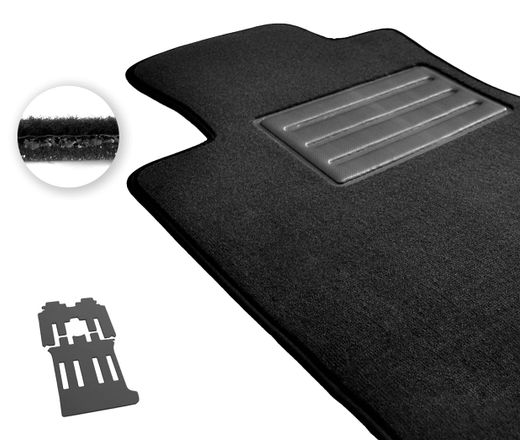 Текстильные коврики Pro-Eco Dark Grey для Chrysler Grand Voyager (mkIV)(2-3 ряд + багажник) 2000-2007