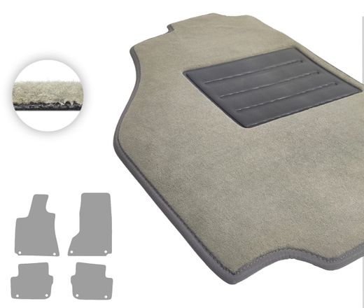 Текстильные коврики Pro-Eco Beige для Maserati Ghibli (mkIII)(тонкое крепление)(полный привод) 2013-2021