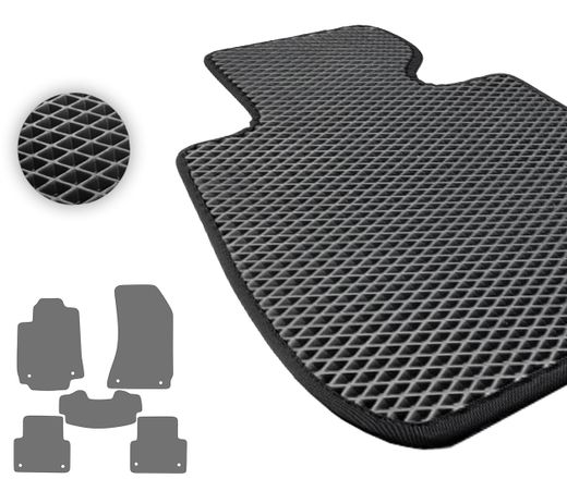 Eva коврики Pro-Eco Black для Alfa Romeo 159 (mkI)(с клипсами на 2 ряду) 2004-2011