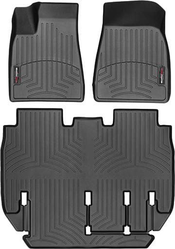 Коврики Weathertech Black для Tesla Model X (mkI) 2016-2020 (5 мест)(1-2 ряд) - Фото 1