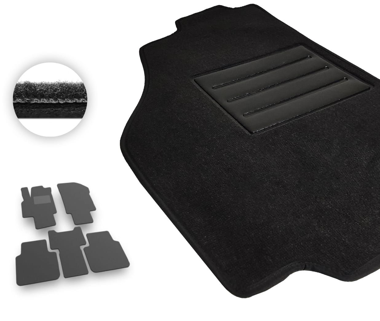 Текстильные коврики Pro-Eco Black для Volkswagen Atlas/Teramont (mkI)(2 ряд - 2 места)(1-2 ряд) 2017-2025 - Фото 1