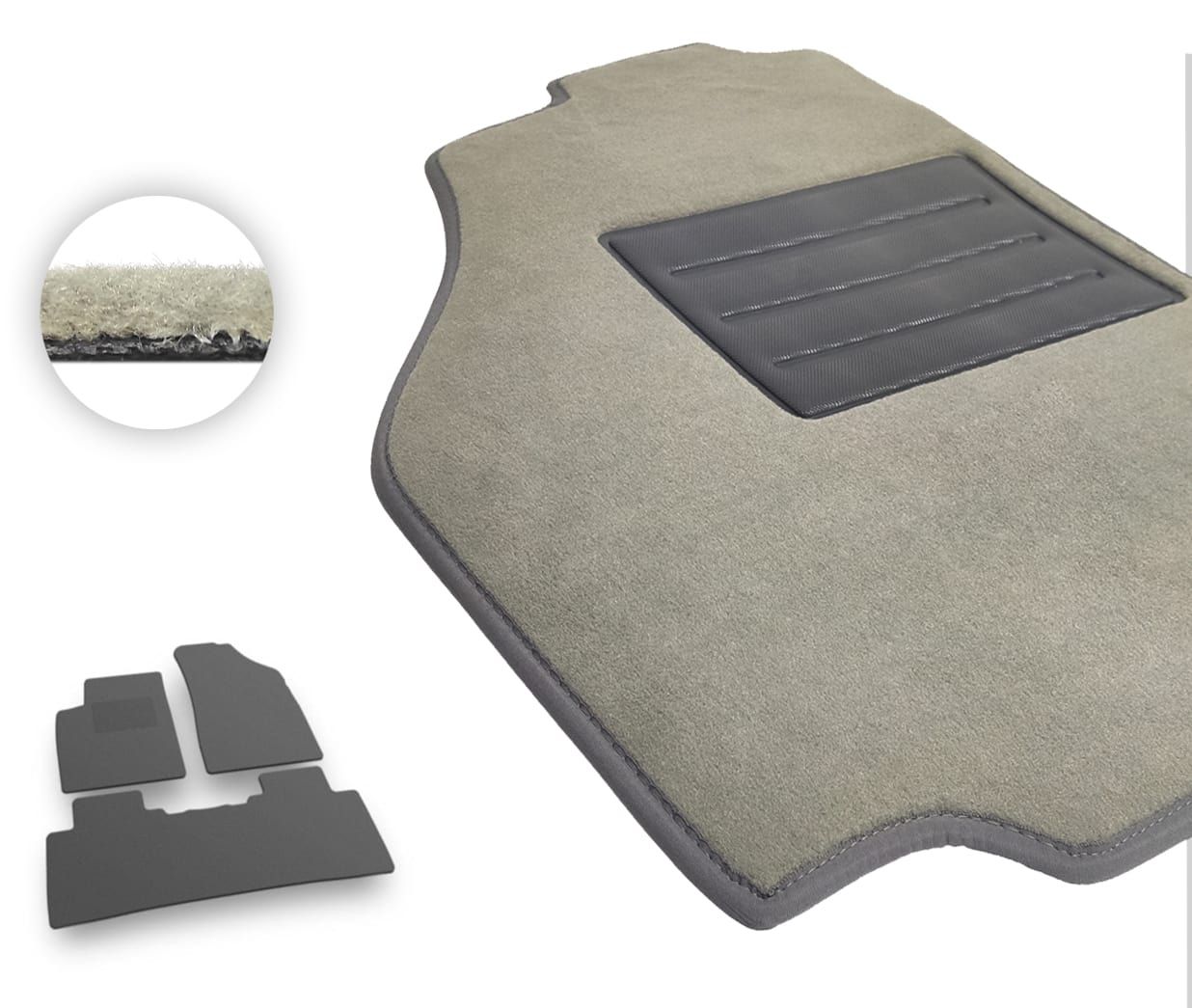 Текстильные коврики Pro-Eco Beige для DongFeng Box (mkI) 2024→; Nammi 01 (mkI) 2024→ - Фото 1