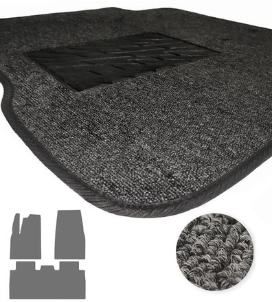 Текстильные коврики Pro-Eco Graphite для Tesla Model X (mkI)(7 мест)(2 ряд с механической регулировкой)(1-2 ряд) 2017→