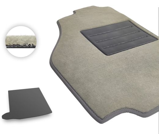 Текстильные коврики Pro-Eco Beige для Dacia Jogger (mkI)(7 мест)(сложенный 3 ряд)(багажник) 2021→